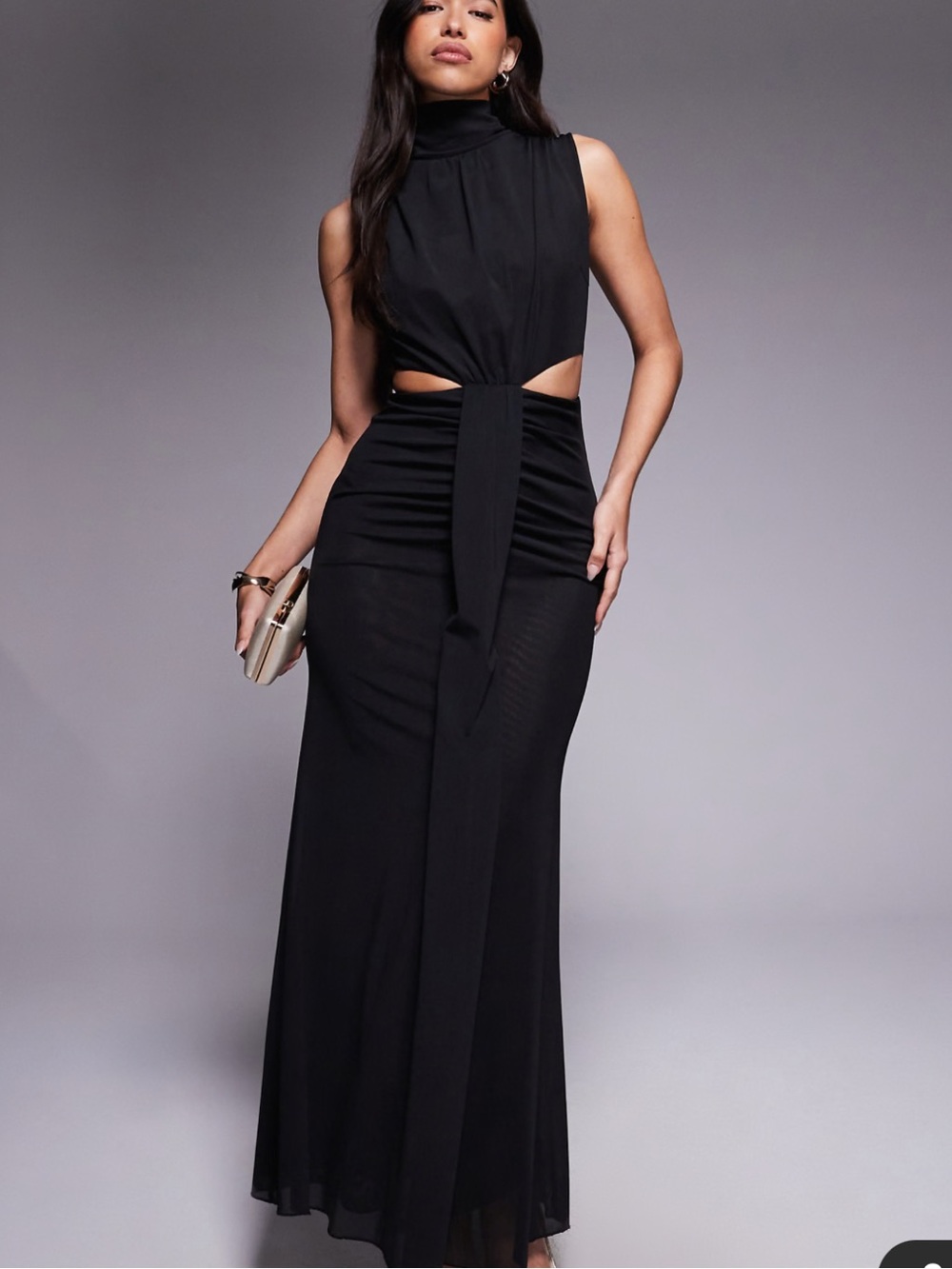 ASOS TFNC high neck cut out maxi dress
